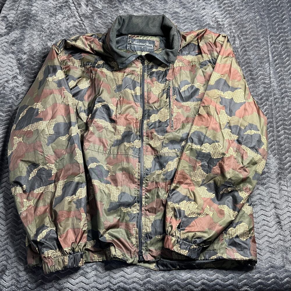 Knockout jeans Camo jacket windbreaker with hood size 2XL